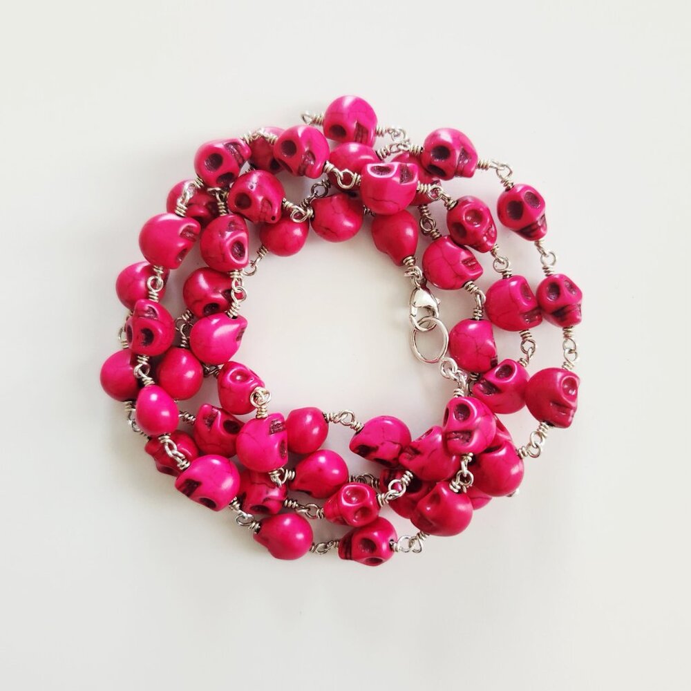 SKULL NECKLACE--36" INCH